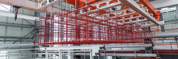 Section de fabrication et de circulation automatique des treillis d'acier