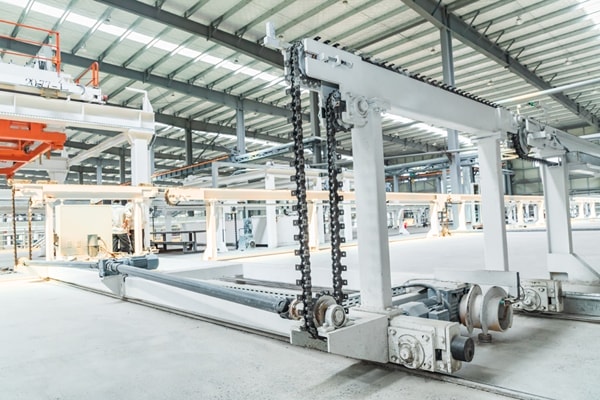 Section de fabrication et de circulation automatique des treillis d'acier
