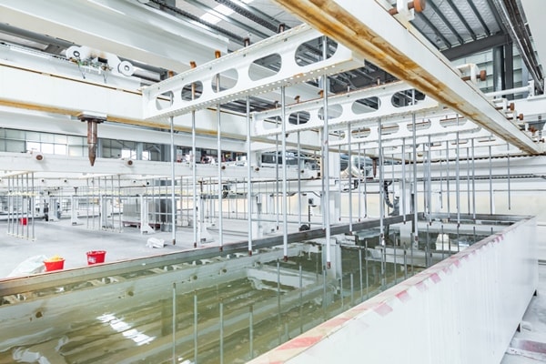 Section de fabrication et de circulation automatique des treillis d'acier